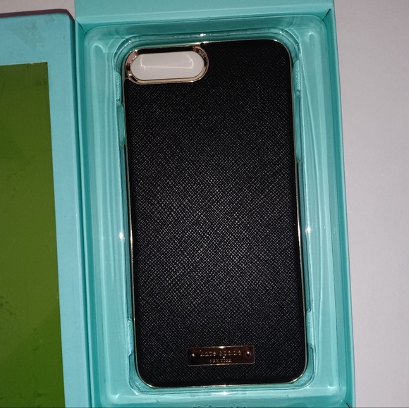 🆕Kate Spade Wrap Case Saffiano Black & Gold Size 5.5" for iPhone 7+ & iPhone 8+ - Picture 5 of 14